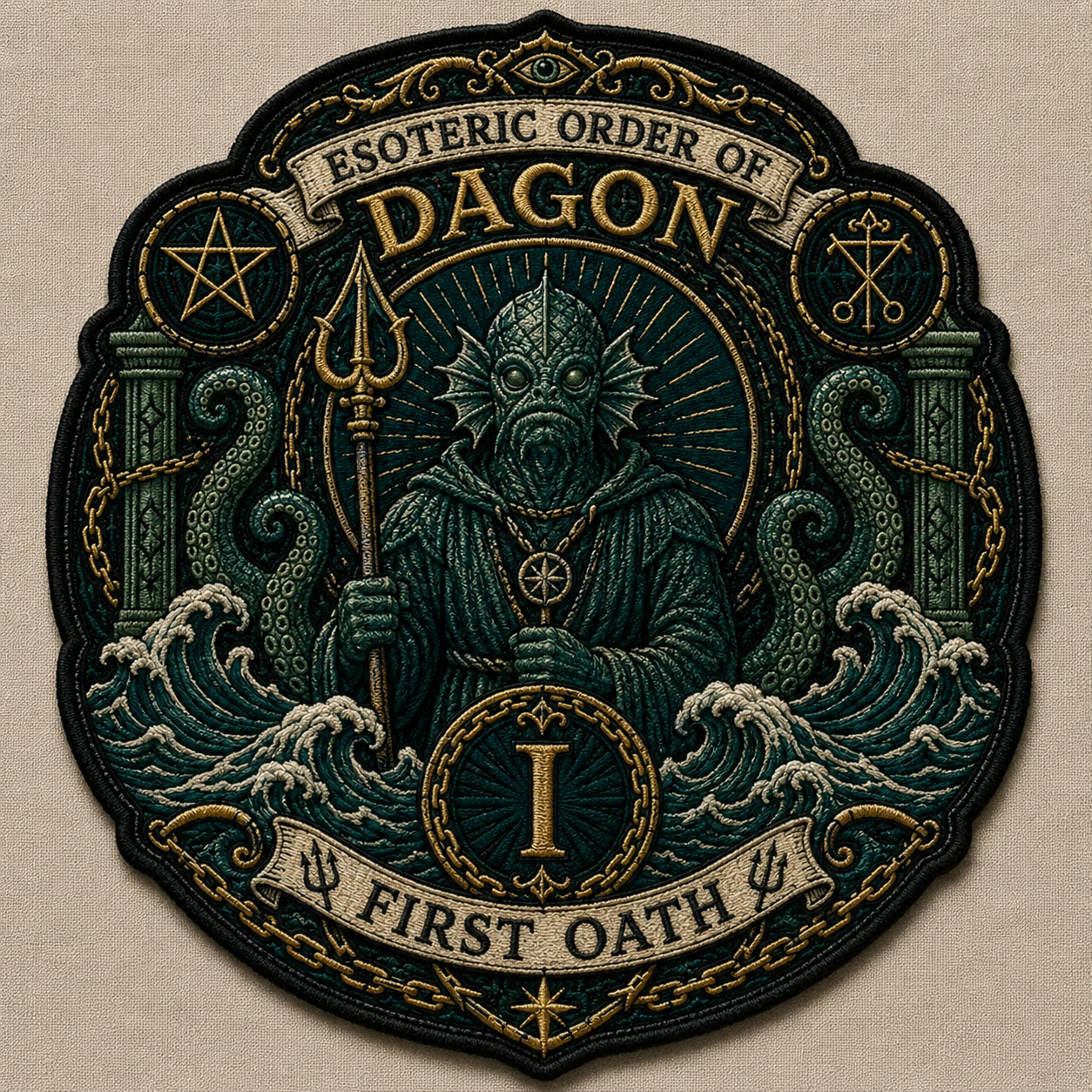 Esoteric Order of Dagon First Oath embroidered badge
